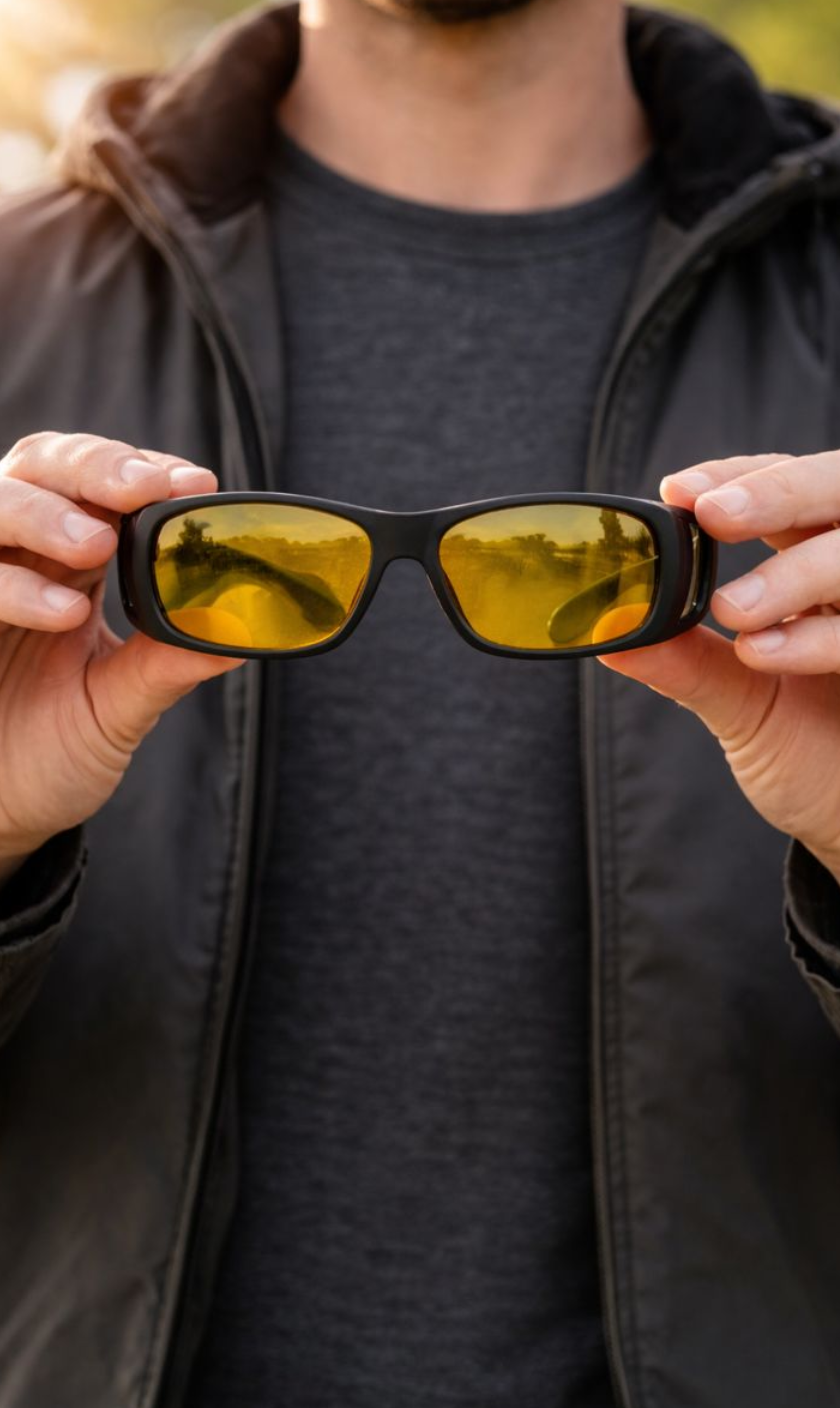 customer holding night vision pro glasses